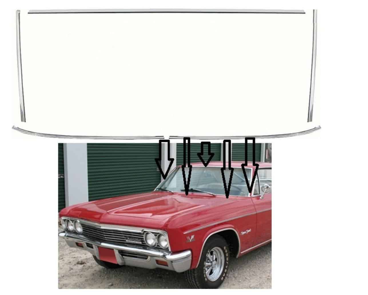 65-67 Impala Windscreen Mold Kit - Coupe + Caprice